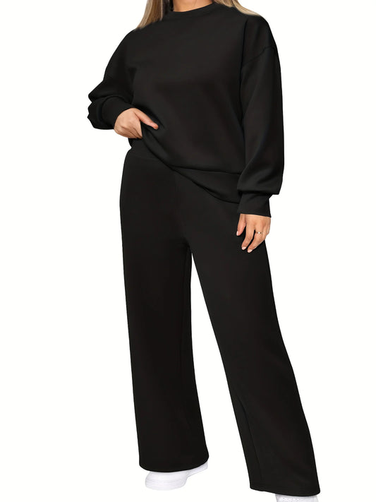 LVSANW In autumn and winter 2024, popular women's plus-size casual commuting style straight pants with British fashion design.