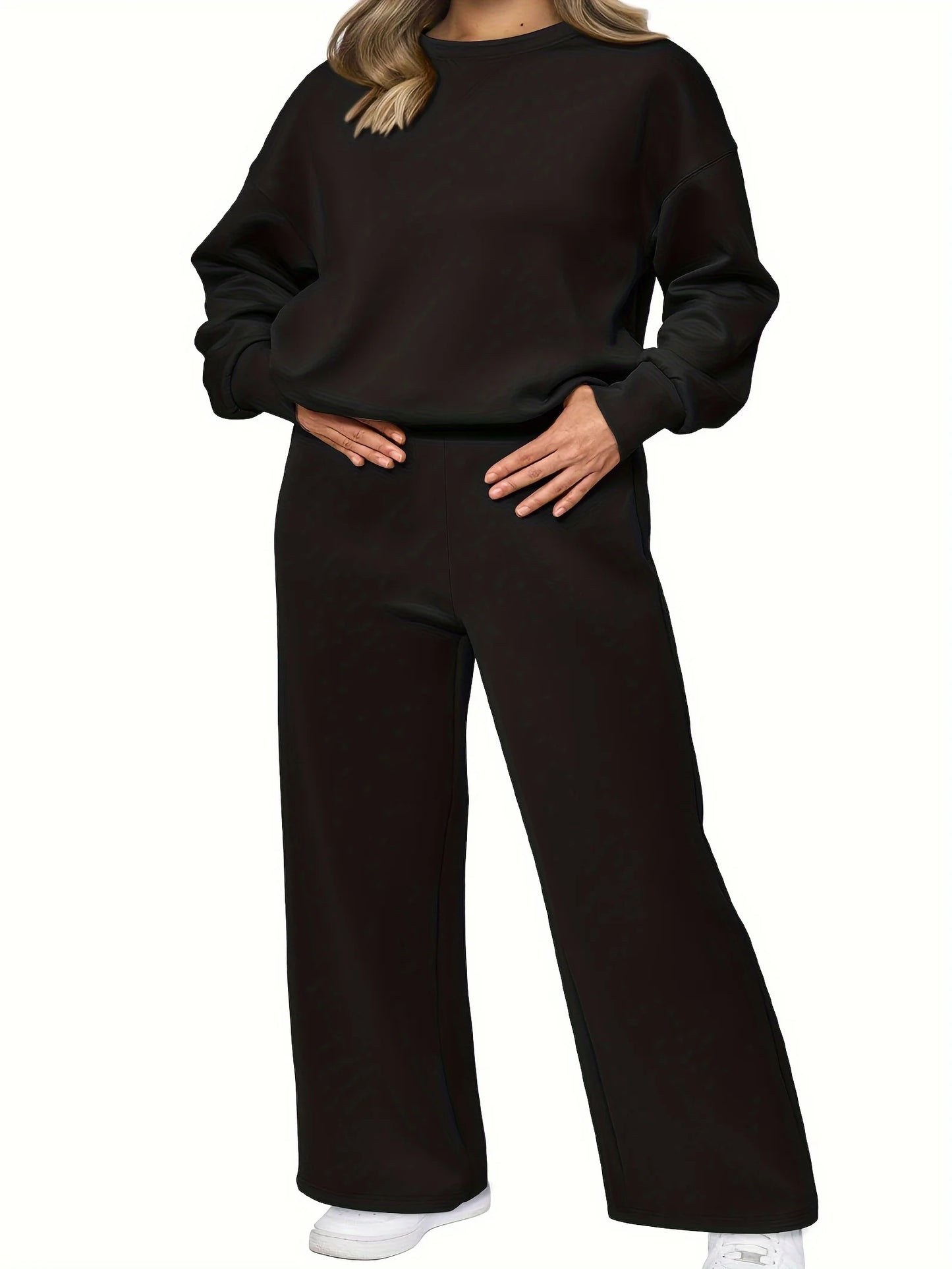 LVSANW In autumn and winter 2024, popular women's plus-size casual commuting style straight pants with British fashion design.