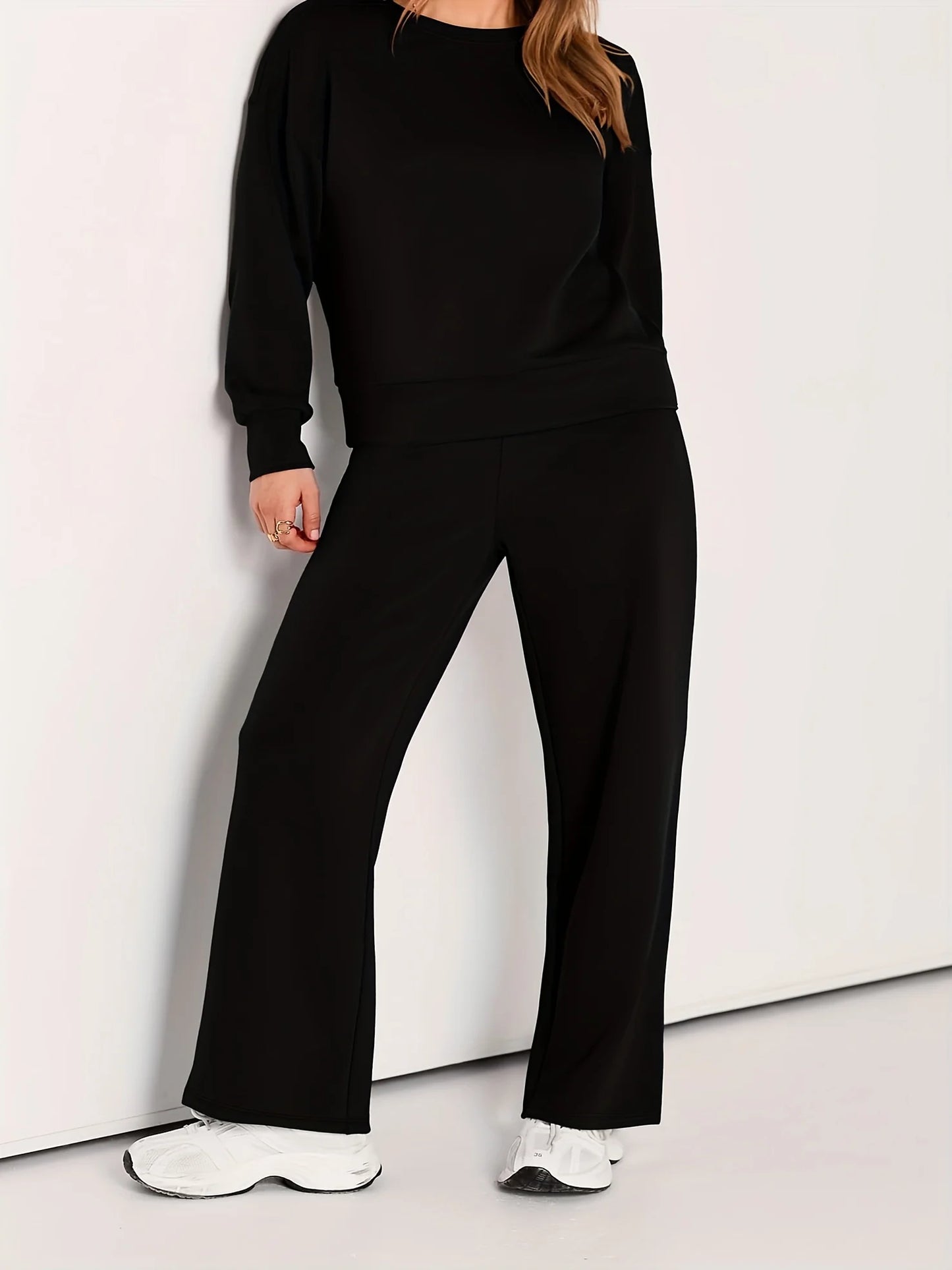 LVSANW In autumn and winter 2024, popular women's plus-size casual commuting style straight pants with British fashion design.