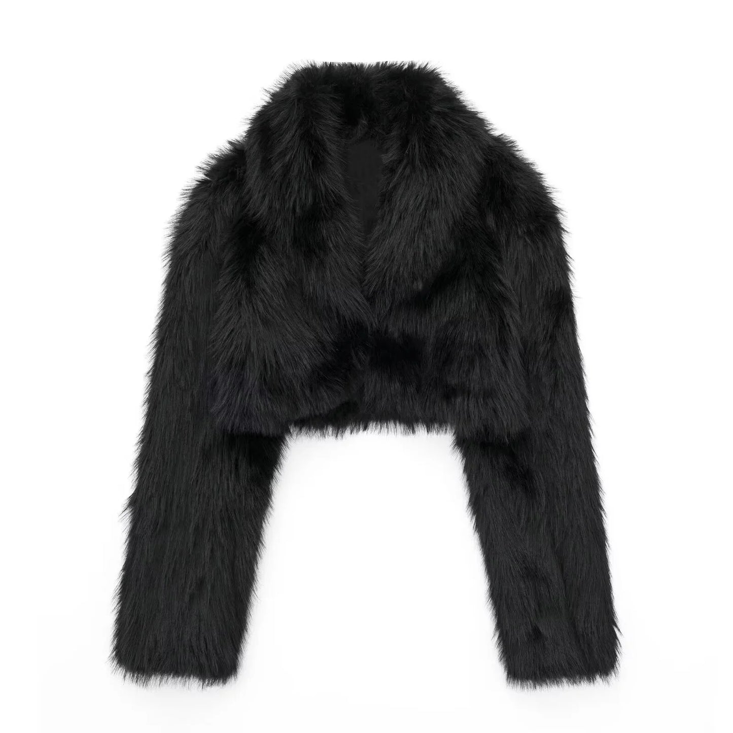 LVSANW Indefeir Women's Fashionable Artificial Fur Effect Short Jacket