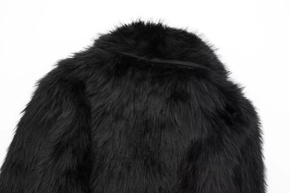 LVSANW Indefeir Women's Fashionable Artificial Fur Effect Short Jacket