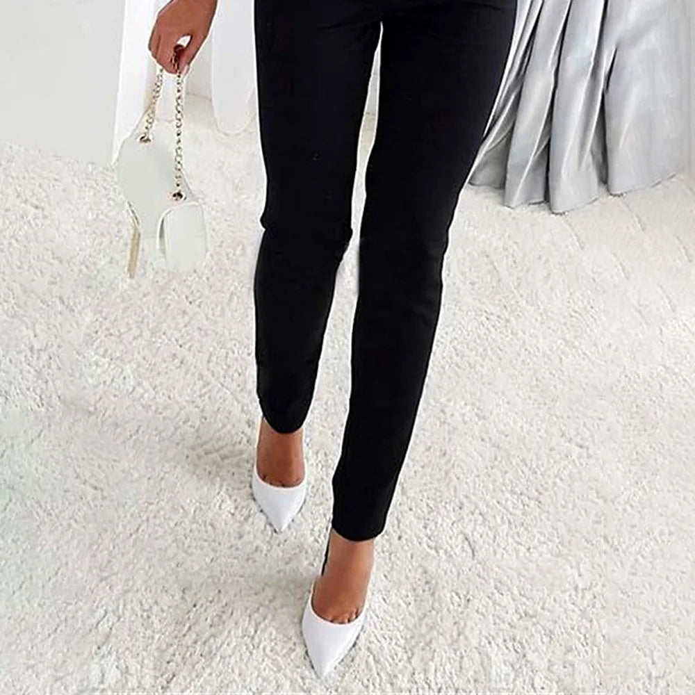 LVSANW Jumpsuits Women One Piece V Neck Full Sleeve Tight High Waist Overalls Casual Sheath Long Pencil Pants Rompers Slim Fit