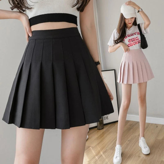 LVSANW Korean Skirt Shorts Women High Waist Sexy Mini Skirts For Ladies Pleated Kawaii Skirt Female