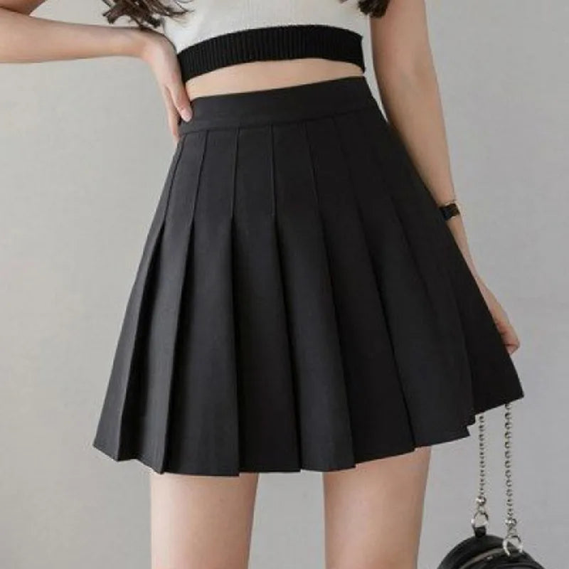 LVSANW Korean Skirt Shorts Women High Waist Sexy Mini Skirts For Ladies Pleated Kawaii Skirt Female