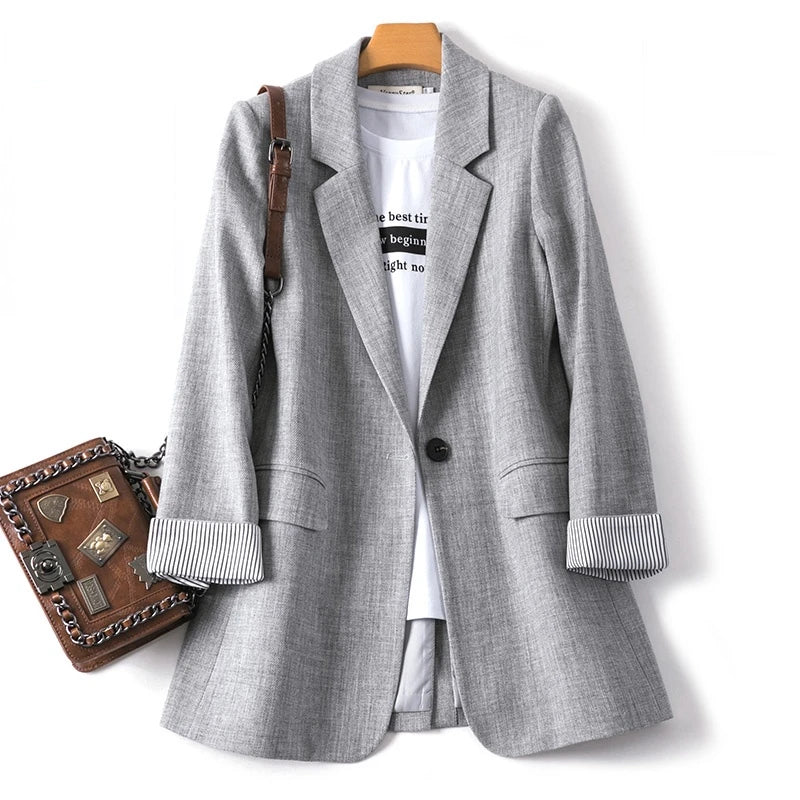 LVSANW Ladies Long Sleeve Spring Casual Blazer 2024 New Fashion Business Plaid Suits Women Work Office Blazer Women Coats  Woman Jacket