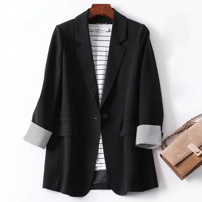 LVSANW Ladies Long Sleeve Spring Casual Blazer 2024 New Fashion Business Plaid Suits Women Work Office Blazer Women Coats  Woman Jacket