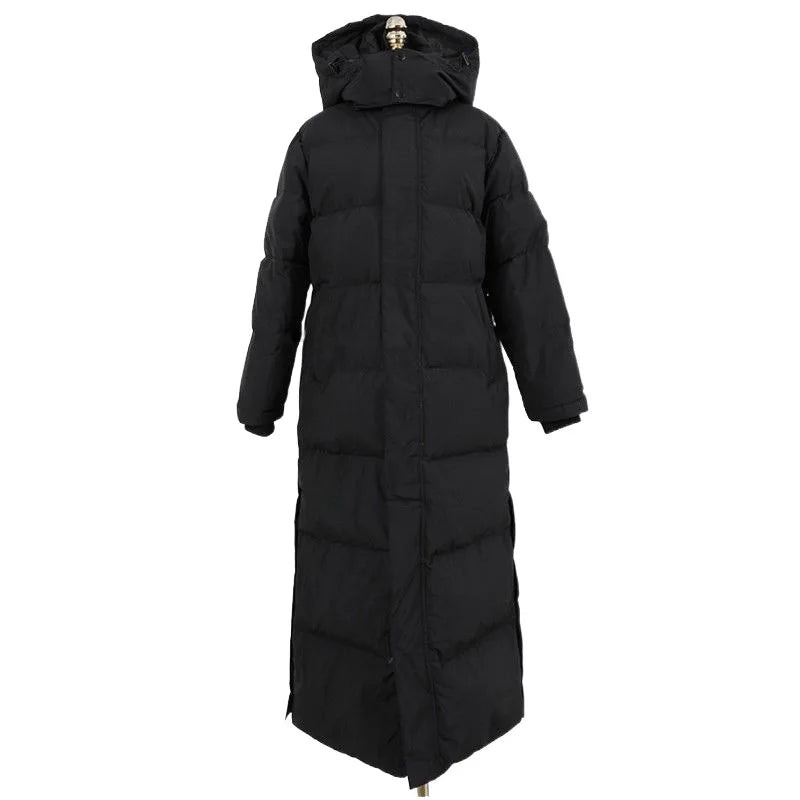 LVSANW Long Winter Jacket Parka Maxi X-Long Women Coat Casual Loose Overcoat Female Clothing Outerwear Cotton Down Hood Fluff