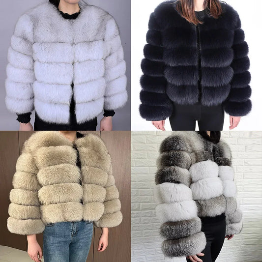 LVSANW Maomaokong 2025 Natural Real Fox Fur Coat Women Winter Warm Luxury Fur Jacket Detachable Long Sleeves Female Vest Furry Coats