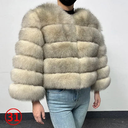 LVSANW Maomaokong 2025 Natural Real Fox Fur Coat Women Winter Warm Luxury Fur Jacket Detachable Long Sleeves Female Vest Furry Coats