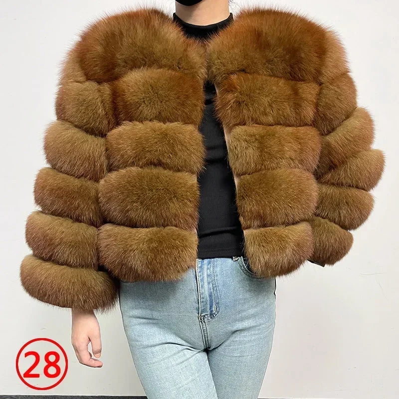 LVSANW Maomaokong 2025 Natural Real Fox Fur Coat Women Winter Warm Luxury Fur Jacket Detachable Long Sleeves Female Vest Furry Coats