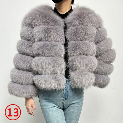 LVSANW Maomaokong 2025 Natural Real Fox Fur Coat Women Winter Warm Luxury Fur Jacket Detachable Long Sleeves Female Vest Furry Coats