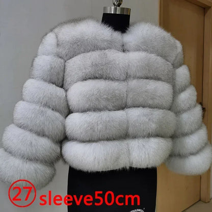 LVSANW Maomaokong 2025 Natural Real Fox Fur Coat Women Winter Warm Luxury Fur Jacket Detachable Long Sleeves Female Vest Furry Coats