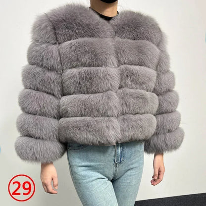 LVSANW Maomaokong 2025 Natural Real Fox Fur Coat Women Winter Warm Luxury Fur Jacket Detachable Long Sleeves Female Vest Furry Coats