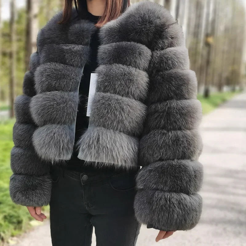 LVSANW Maomaokong 2025 Natural Real Fox Fur Coat Women Winter Warm Luxury Fur Jacket Detachable Long Sleeves Female Vest Furry Coats