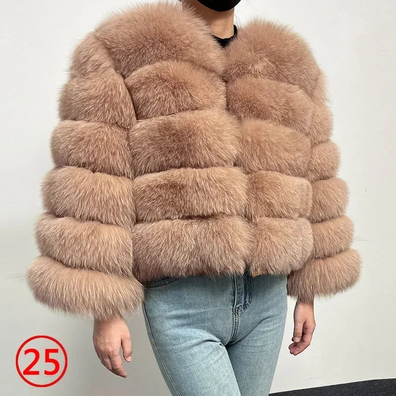 LVSANW Maomaokong 2025 Natural Real Fox Fur Coat Women Winter Warm Luxury Fur Jacket Detachable Long Sleeves Female Vest Furry Coats