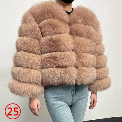 LVSANW Maomaokong 2025 Natural Real Fox Fur Coat Women Winter Warm Luxury Fur Jacket Detachable Long Sleeves Female Vest Furry Coats