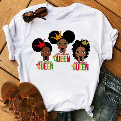 LVSANW Maycaur Fashion Women Black Girl Print Magic T Shirt Summer Short Sleeve Ladies T-shirts 90s Ulzzang Shirt Casual Round Neck Tee