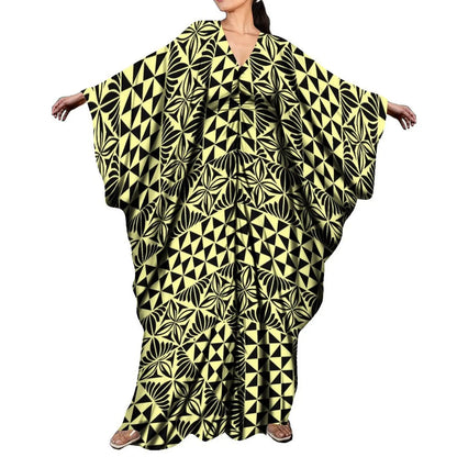 LVSANW New Arrival Holiday Batwing Sleeve Kaftan Butterfly Dress Women Elegant Loose Long Party Dress Custom Polynesian Shawl Dress