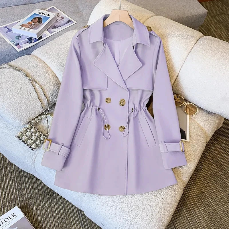 LVSANW New Fashion Casual Windbreaker Korean Version of The Long Windbreaker Top Ladies Coats and Jackets Women Trench Coat for Women