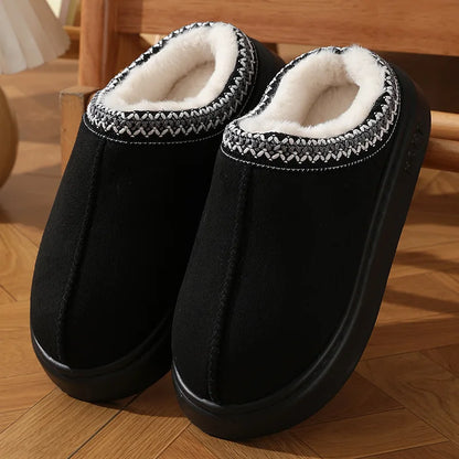 LVSANW New Fluffy Slippers Women House Flats Fashion Plush Winter Designer Shoes Ladies Home Elegant Casual Footwear Large Size 31