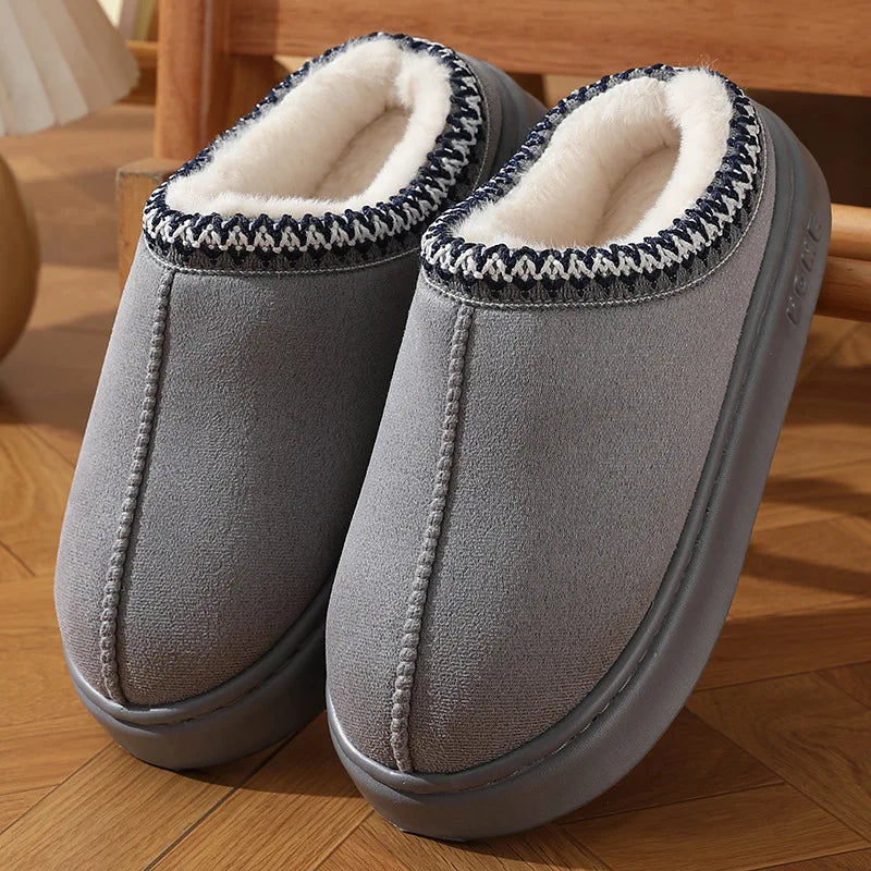 LVSANW New Fluffy Slippers Women House Flats Fashion Plush Winter Designer Shoes Ladies Home Elegant Casual Footwear Large Size 31