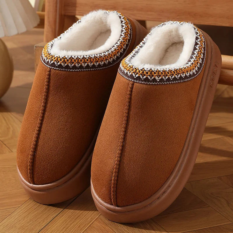 LVSANW New Fluffy Slippers Women House Flats Fashion Plush Winter Designer Shoes Ladies Home Elegant Casual Footwear Large Size 31