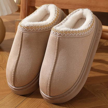 LVSANW New Fluffy Slippers Women House Flats Fashion Plush Winter Designer Shoes Ladies Home Elegant Casual Footwear Large Size 31