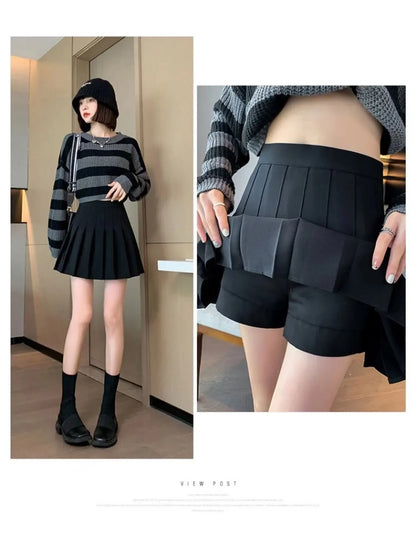 LVSANW New In Skirt Shorts Aesthetic Pleated Skirt Elegant Women's Skirts Fashion High Waist Appear Thin Chic and Elegant A-line Skirt