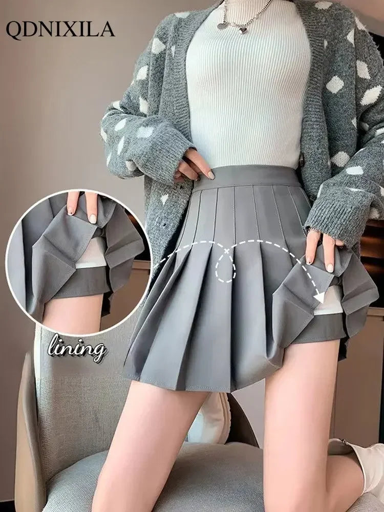 LVSANW New In Skirt Shorts Aesthetic Pleated Skirt Elegant Women's Skirts Fashion High Waist Appear Thin Chic and Elegant A-line Skirt