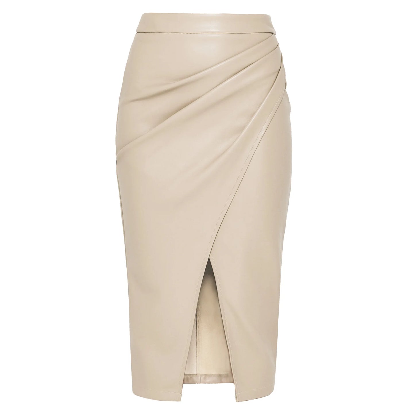 LVSANW New In Women's PU Leather Skirt 2025 Fall Winter Office Lady High Waisted Zipper Pleated Bodycon Skirts Female Sexy Skirt