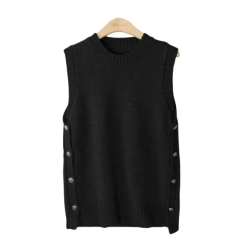 LVSANW New Sleeveless Knitwear Japanese Kam Shoulder Vest Sheep Sweater Tank Top Women's Design Feels Small