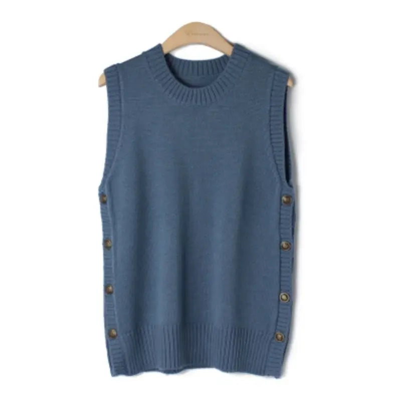 LVSANW New Sleeveless Knitwear Japanese Kam Shoulder Vest Sheep Sweater Tank Top Women's Design Feels Small