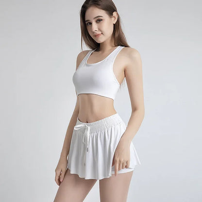 LVSANW New Women Shorts Skirts High Waist Breathable Sweat Shorts Summer Security Pants Woman Sports Skirts Gym Yoga Shorts Sportswear