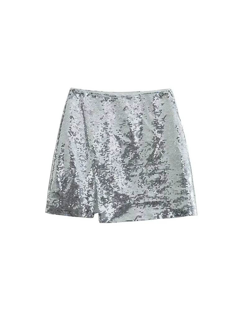 LVSANW Nlzgmsj Spring Summer Sexy Women Sequined Mini Skirt Women High Waist Skirts Female Party A-line Skirt