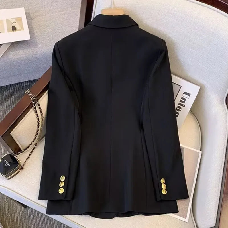 LVSANW Office Lady Slim Blazer for Women, Long Sleeve Coats, Black Jackets, Casual Outerwear, Fall, Winter Fashion, 2024