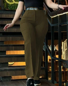 LVSANW Ogilvy Mather Solid Elegant Female Lady Women's Legs Pants Palazzo Flared Wide Killer High Waist OL Ladies Career Long Trousers