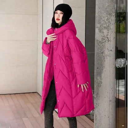 LVSANW Oversized Thicken Down cotton Jacket for women Winter New Retro Chinese style Hooded Coat Female Cotton Warm Parker Overcoat