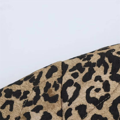 LVSANW PB&ZA 2024 early autumn new women's fashion animal print round neck long sleeve single-breasted cotton jacket coat