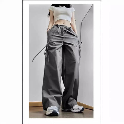 LVSANW Parachute Pants with Bow-knot for Women, Stylish and Comfortable Loose-Fitting Cargo Pants Y2k Pants