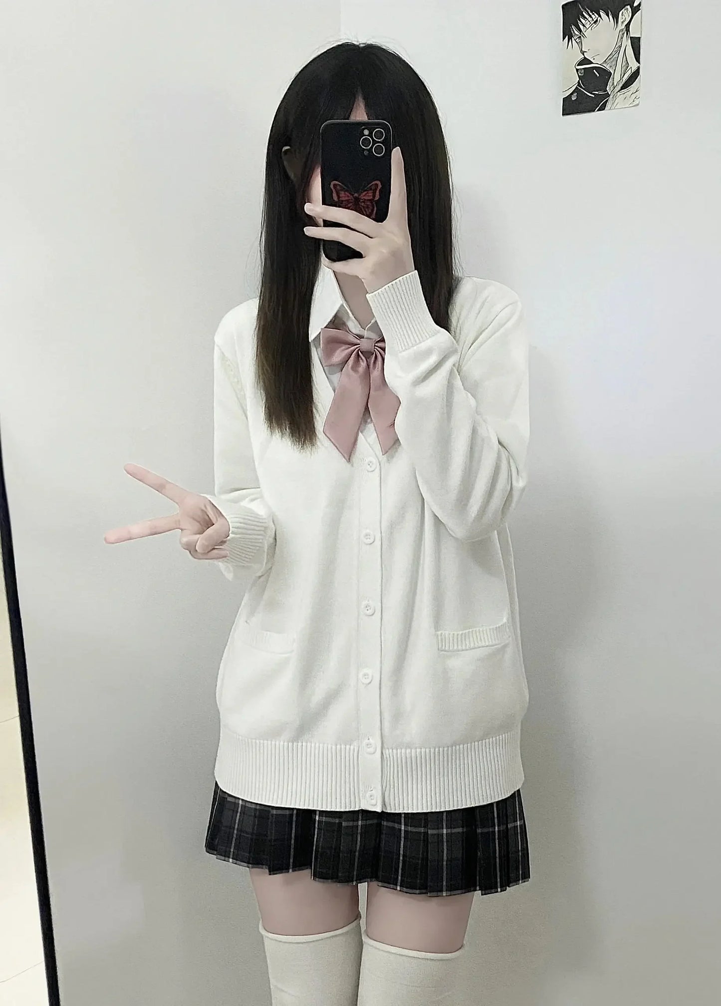 LVSANW Pink Blue Black Cute Jk Sweater Knitted Cardigan Female Original Japanese Jacket Uniform School Supply Feeling Lazy Style