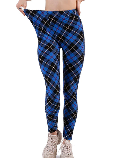 LVSANW Plaid Leggings Women Sexy Pants Push Up Leggings Fashion Fitness Leggins Gym Sporting High Waist Trousers