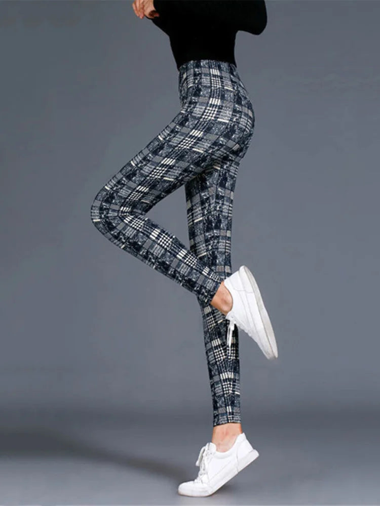 LVSANW Plaid Leggings Women Sexy Pants Push Up Leggings Fashion Fitness Leggins Gym Sporting High Waist Trousers