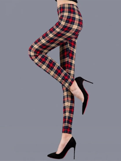 LVSANW Plaid Leggings Women Sexy Pants Push Up Leggings Fashion Fitness Leggins Gym Sporting High Waist Trousers