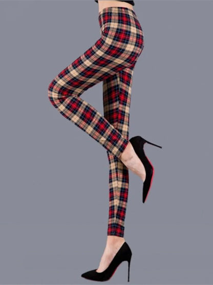 LVSANW Plaid Leggings Women Sexy Pants Push Up Leggings Fashion Fitness Leggins Gym Sporting High Waist Trousers