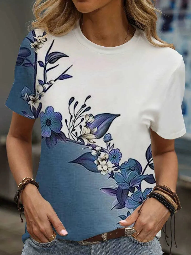 LVSANW Print Tees Casual Street Tops Camisetas Woman Clothing Summer 2025 Short Sleeve Women's T-Shirt Ropa De Mujer Ofertas Chic Cheap