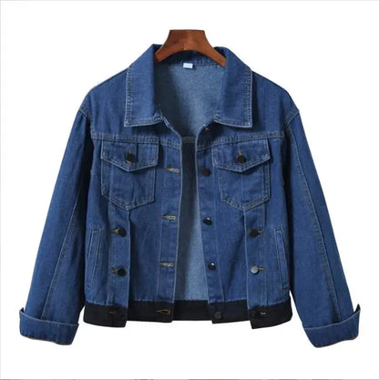 LVSANW Pure Color Women's Denim Jacket Single-breasted Lapel Coat Fashion Casual Tops Green Black Red Blue Outerwear Female Overcoat