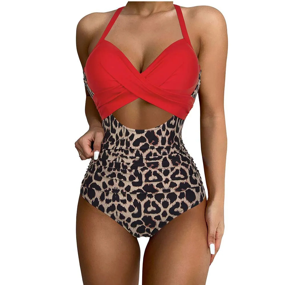 LVSANW Push Up One Piece Swimsuit Women 2024 Cut Out Swimwear Female High Waist Beachwear XL Halter Monokini Women Swimsuit One Piece