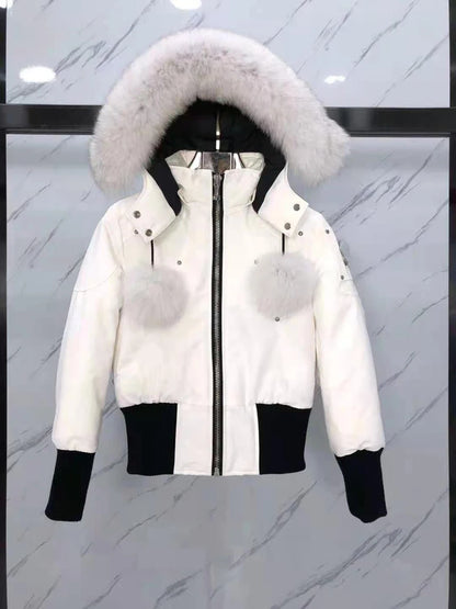 LVSANW Real Fox Fur Ball Winter Women MS Knukerles Debbie Parka Down Jacket Thicker Outdoor Fashion Coat Thick Windproof Short and Long