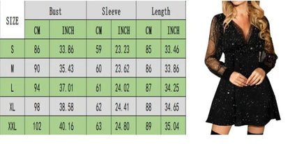 LVSANW New fashionable and elegant women's sexy slim fit solid color lace patchwork evening dress long sleeved dress