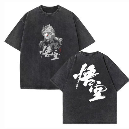 LVSANW Black Myth Wukong Sun Wukong Vintage Harajuku Summer Unisex O-Neck Short Sleeve Cotton T-Shirts